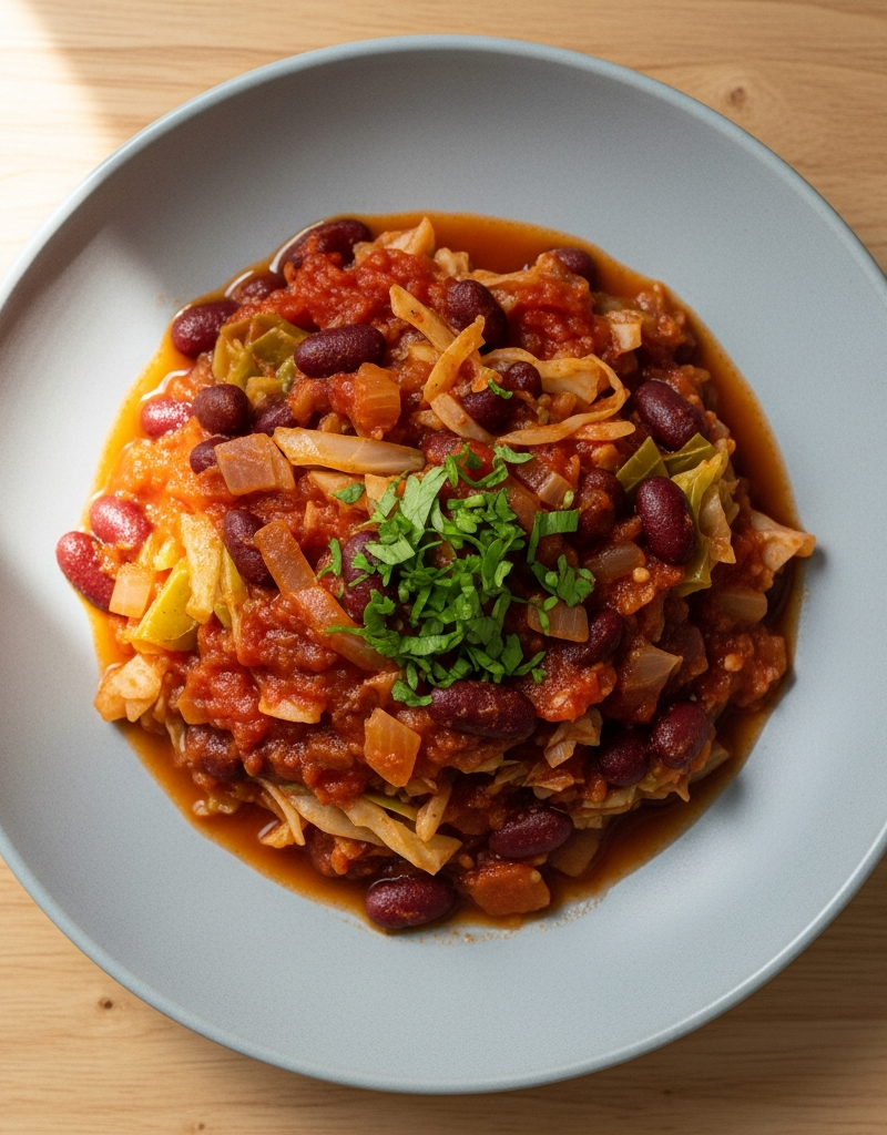 Hearty Kidney Bean and Cabbage Stew