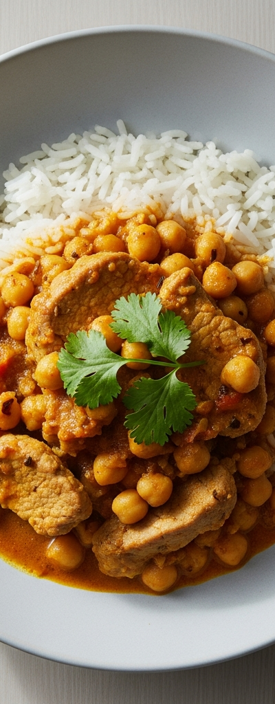 Pork Loin and Chickpea Curry Bowl