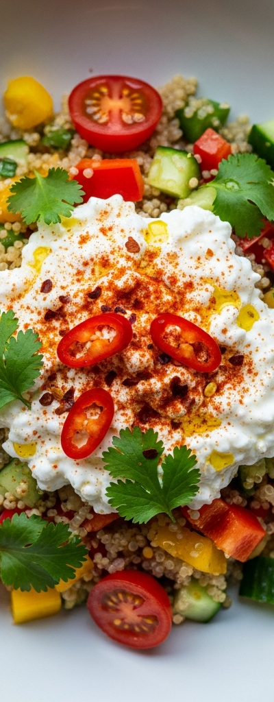Spicy Cottage Cheese Quinoa Bowl