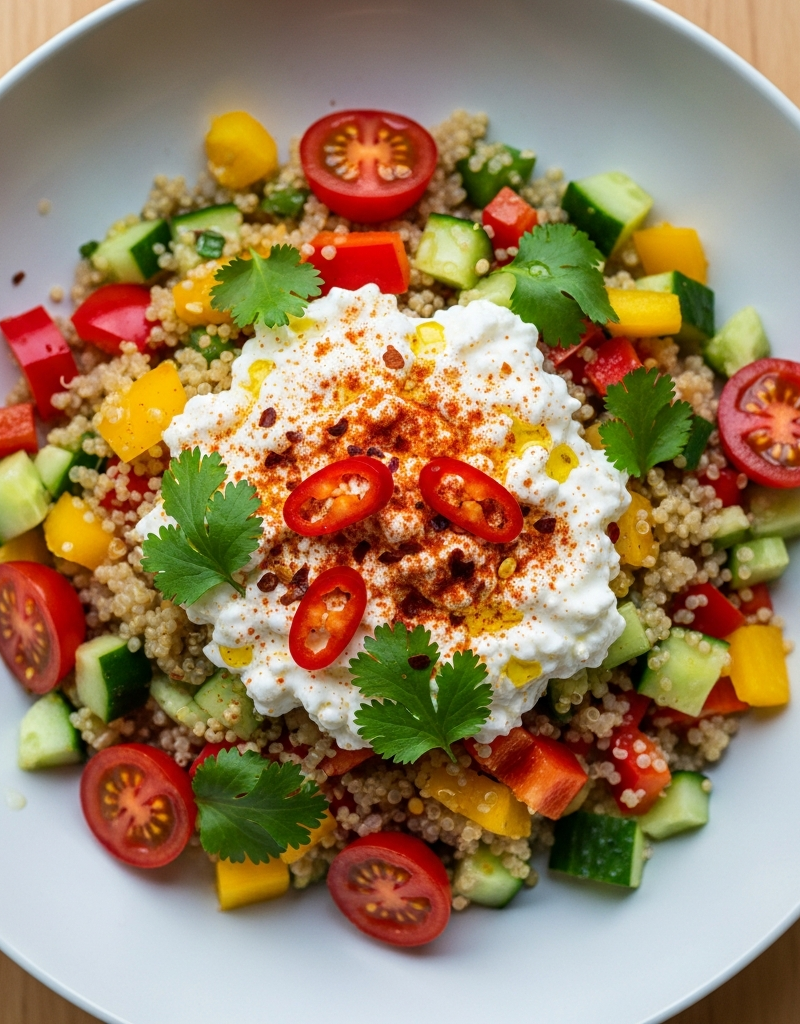 Spicy Cottage Cheese Quinoa Bowl