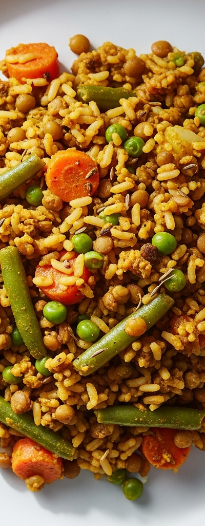 Curried Brown Rice and Lentil Skillet