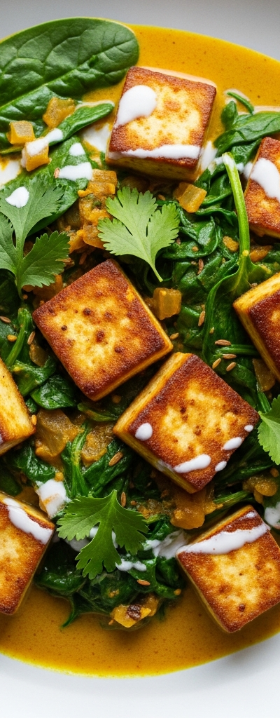 Quick Tofu and Spinach Curry
