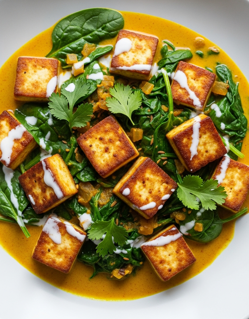 Quick Tofu and Spinach Curry