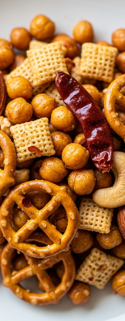 Spicy Roasted Chickpea Snack Mix