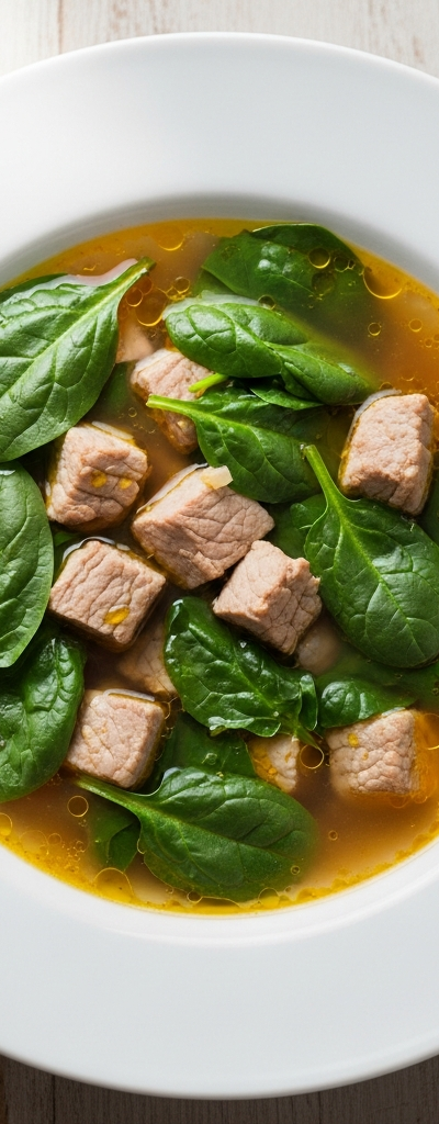 Keto Pork and Spinach Soup