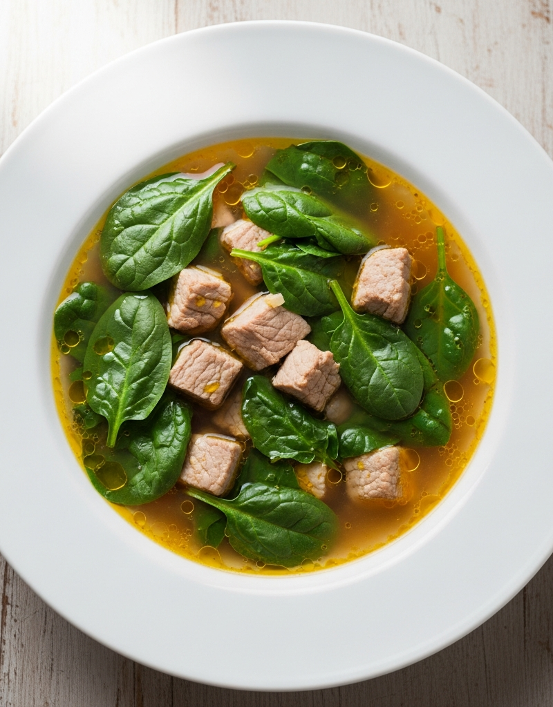 Keto Pork and Spinach Soup
