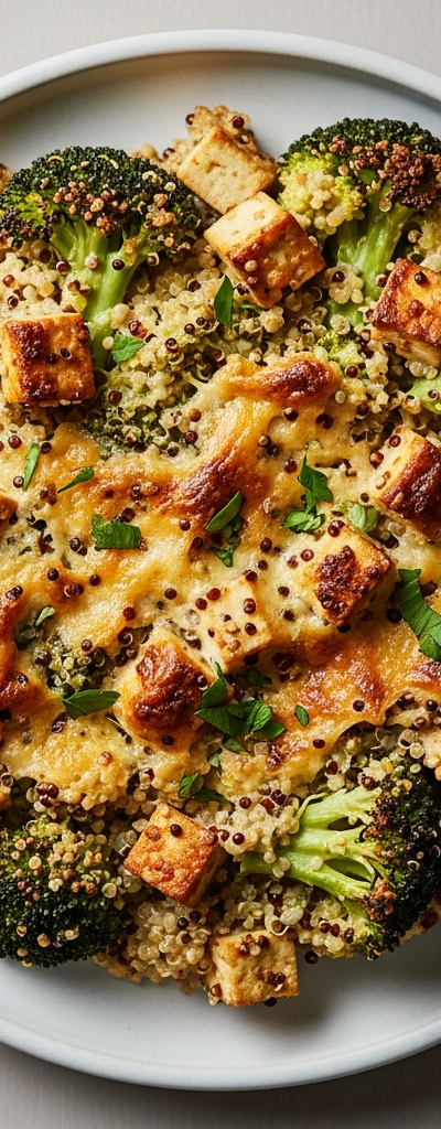 Tofu and Broccoli Gratin with Quinoa