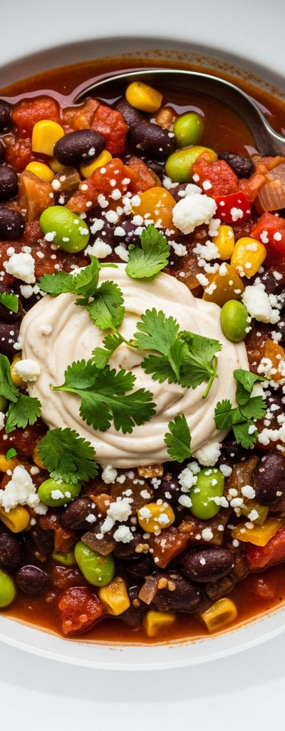 Edamame and Black Bean Chili