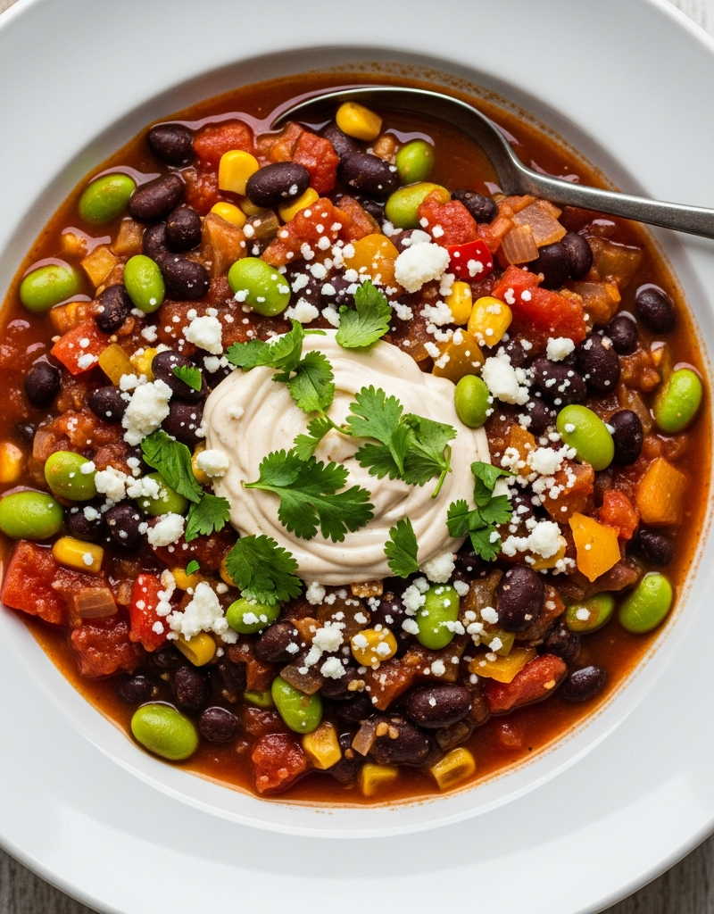 Edamame and Black Bean Chili