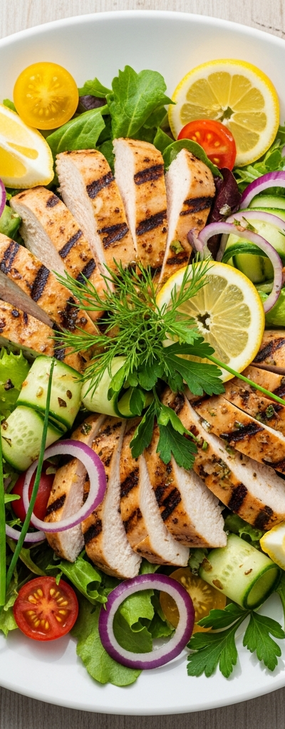 Grilled Lemon Herb Chicken Salad