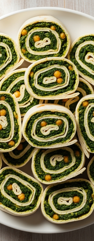 Chickpea Spinach Pinwheels