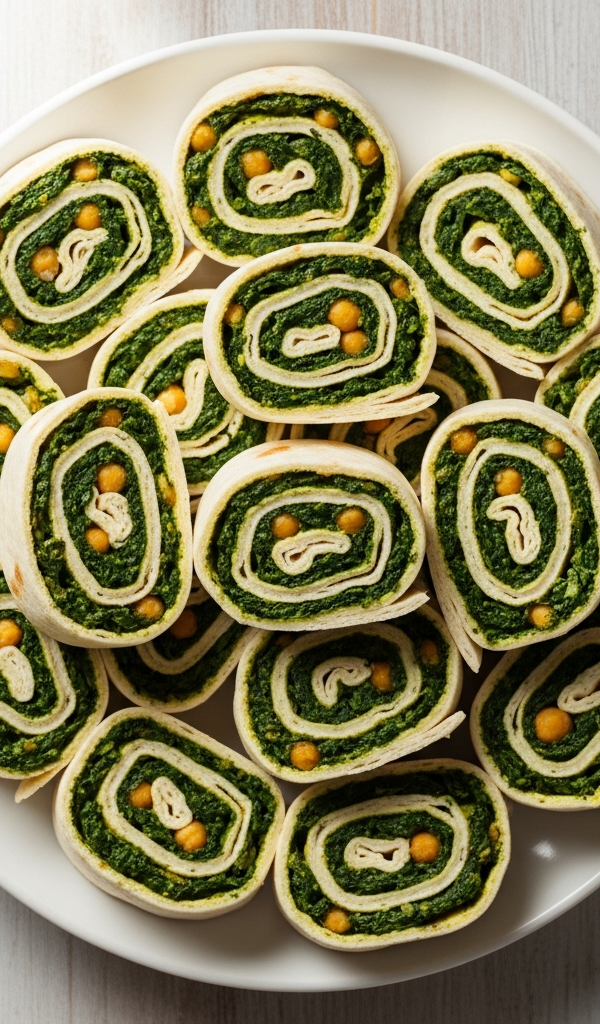 Chickpea Spinach Pinwheels
