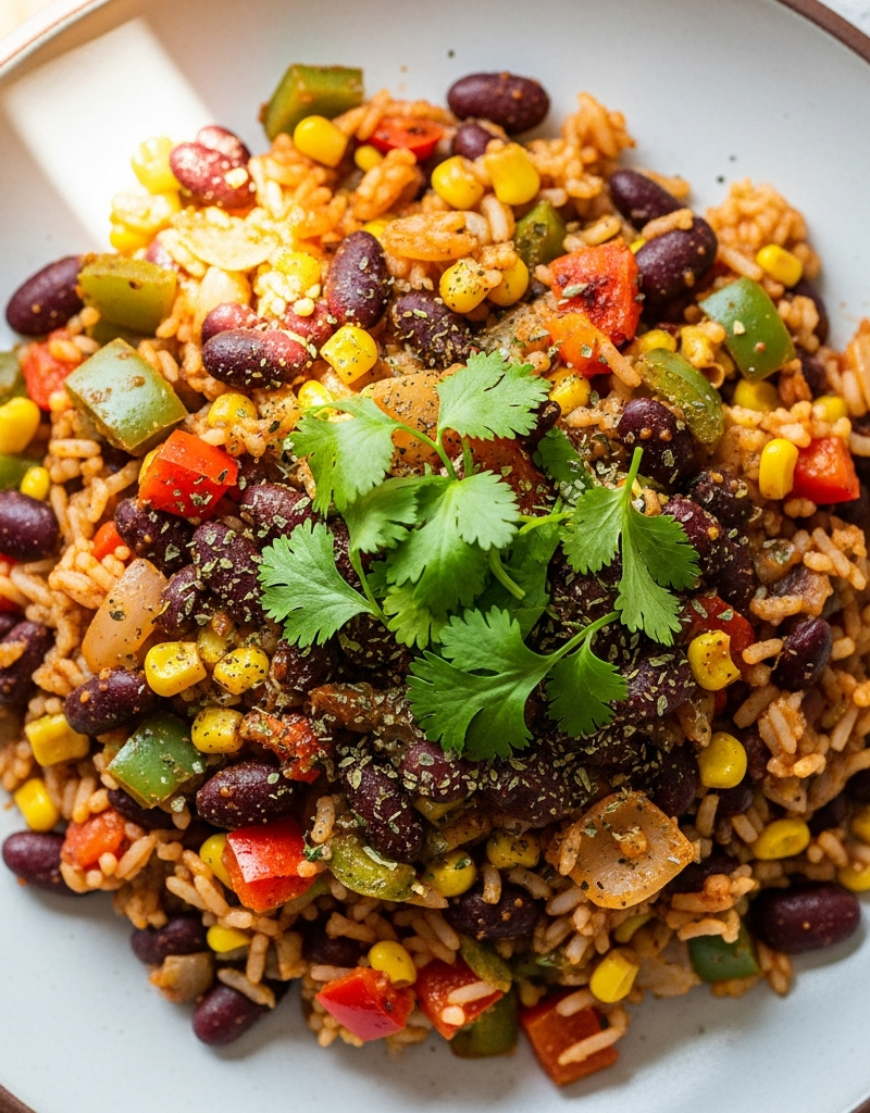 Budget Rice and Bean Skillet