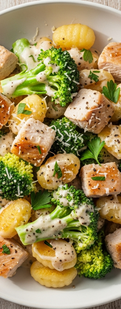 Turkey and Broccoli Alfredo Gnocchi