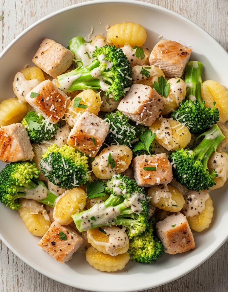 Turkey and Broccoli Alfredo Gnocchi