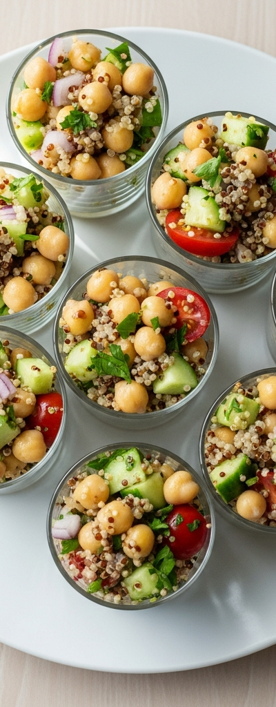 Mediterranean Chickpea and Quinoa Salad Cups