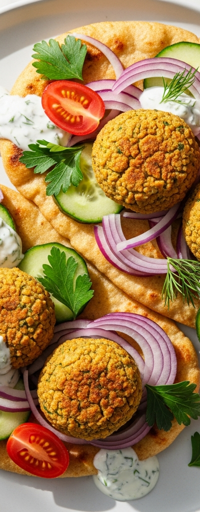 Mediterranean Baked Falafel Flatbreads