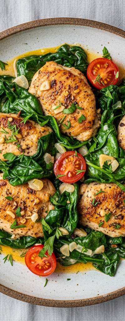 Keto Chicken and Spinach Skillet
