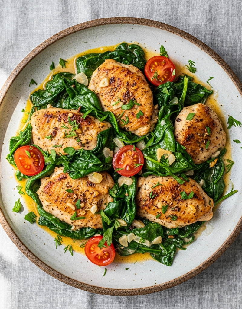 Keto Chicken and Spinach Skillet
