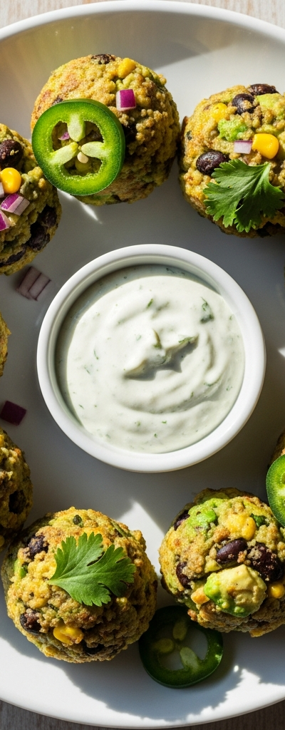 Spicy Avocado and Black Bean Bites