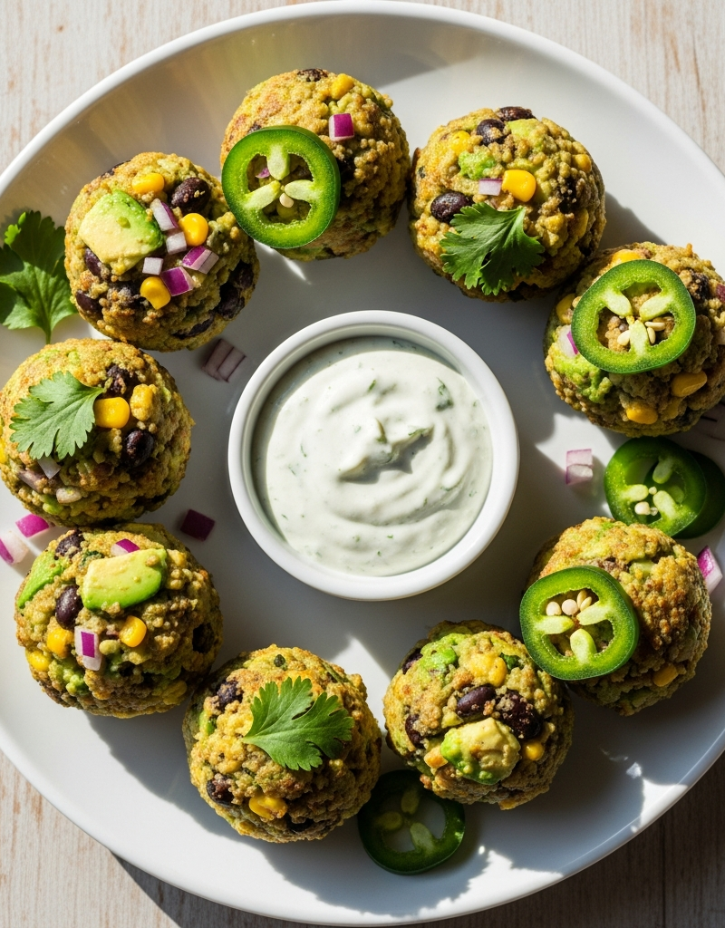Spicy Avocado and Black Bean Bites