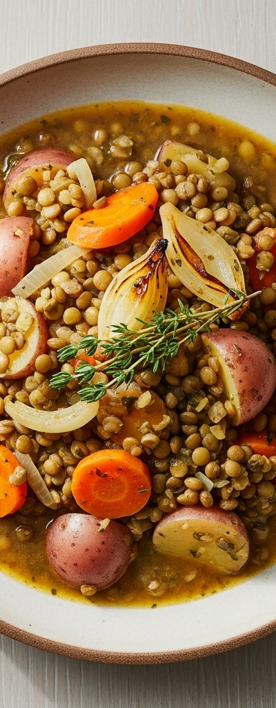 Hearty Green Lentil and Potato Stew