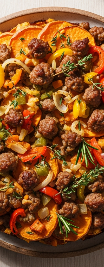 Sweet Potato and Sausage Casserole