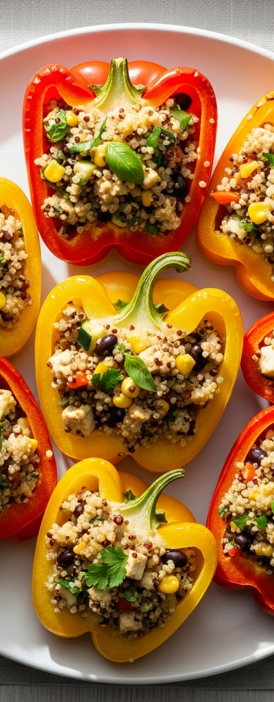 Stuffed Bell Peppers with Tofu and Quinoa
