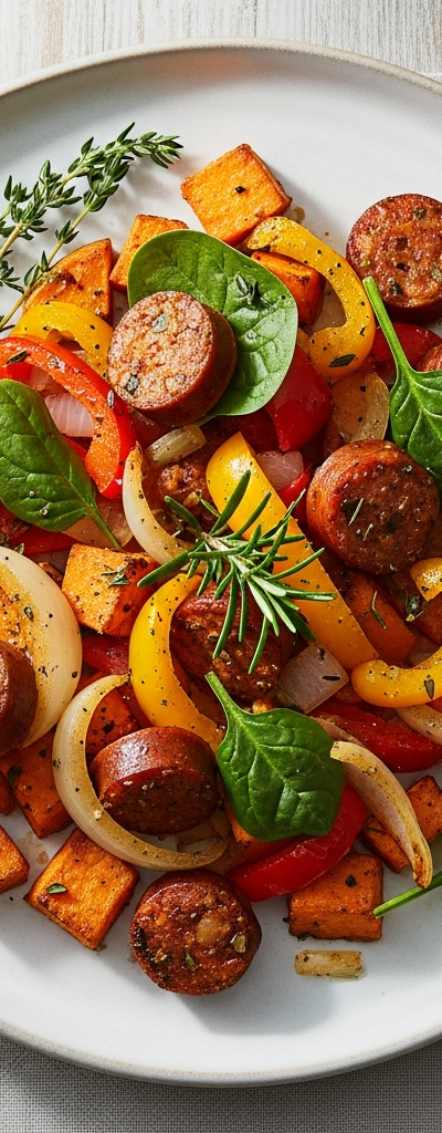 Hearty Sweet Potato and Sausage Skillet