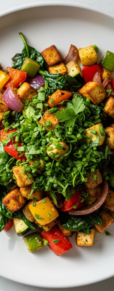 Tofu and Vegetable Skillet Hash