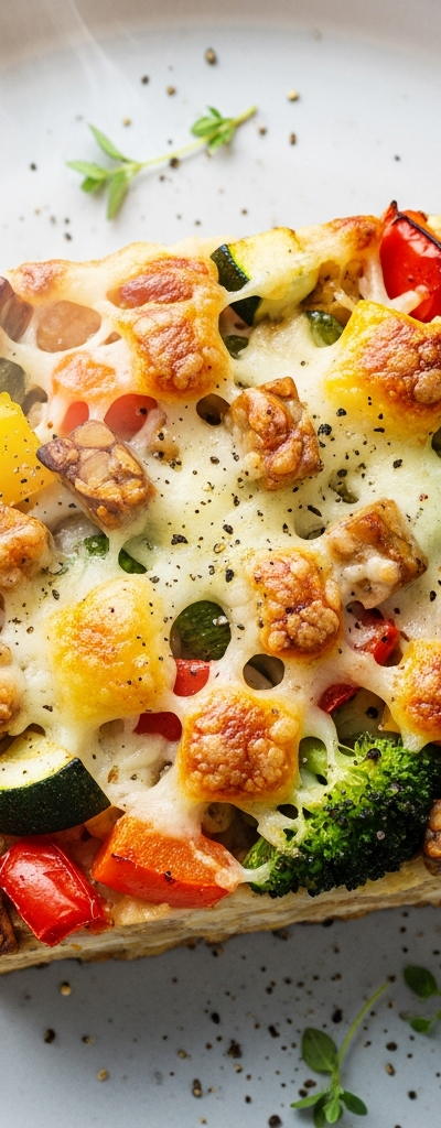 Tempeh and Veggie Baked Gratin