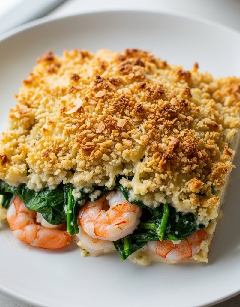 Shrimp and Spinach Gratin Bake