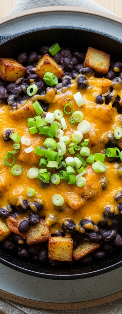 Cheesy Potato and Bean Skillet