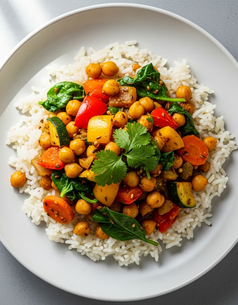 Spiced Chickpea and Vegetable Rice