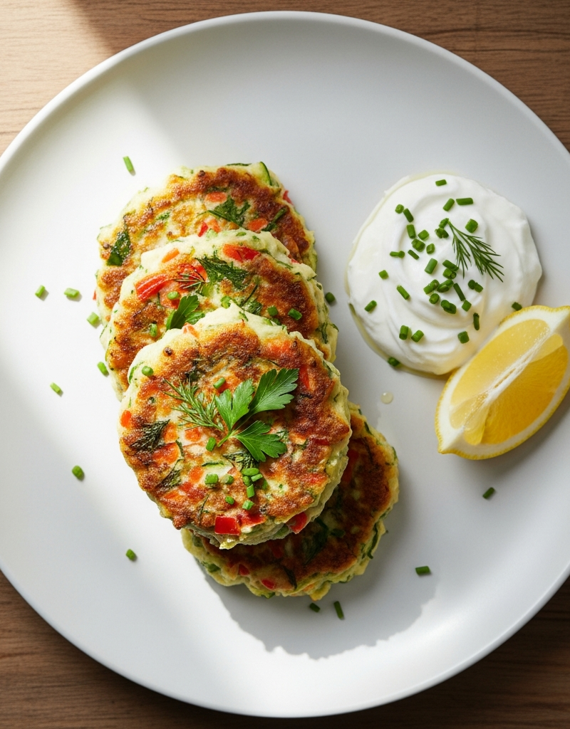 Greek Yogurt Veggie Fritters