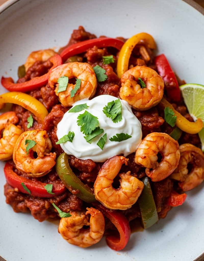 Keto Shrimp and Bell Pepper Chili