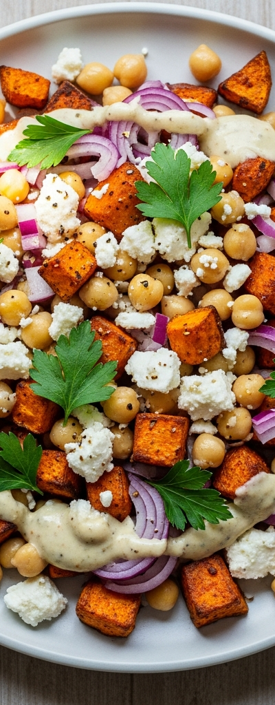 Mediterranean Sweet Potato & Chickpea Salad