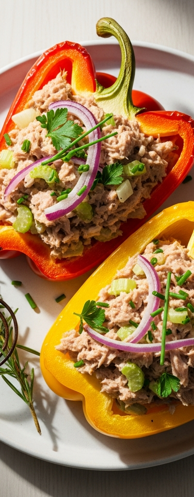 Keto Tuna Stuffed Bell Peppers