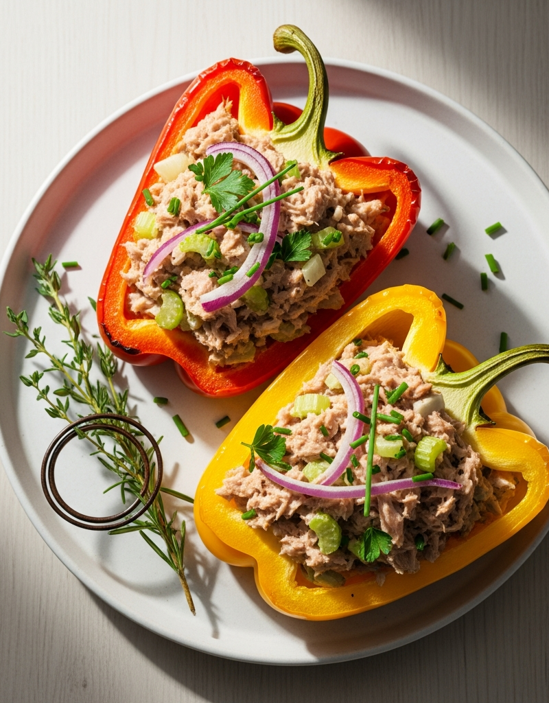 Keto Tuna Stuffed Bell Peppers
