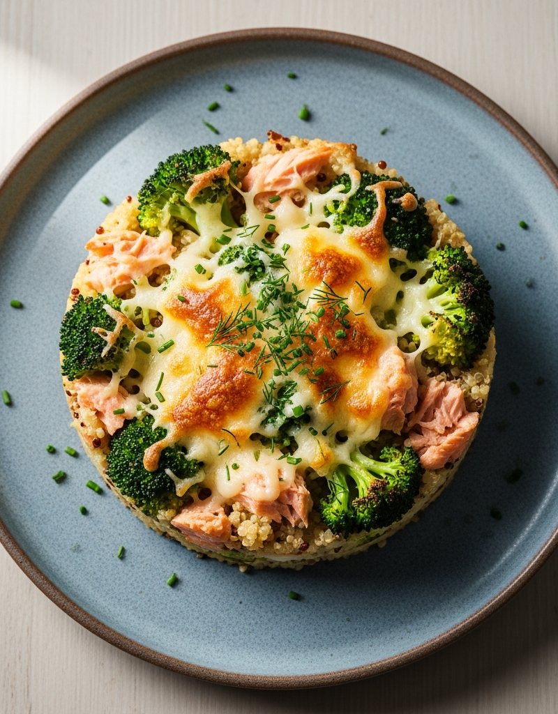 Canned Salmon and Broccoli Quinoa Bake