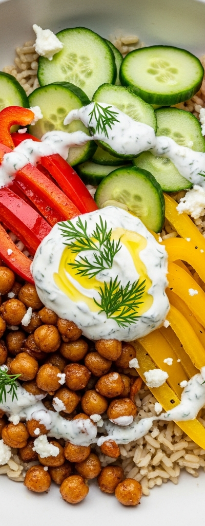 Mediterranean Chickpea and Brown Rice Bowl