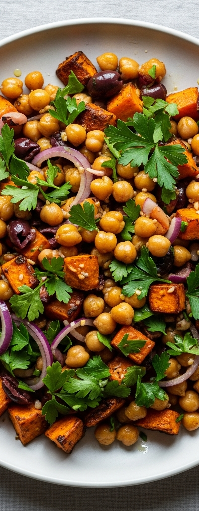 Mediterranean Sweet Potato and Chickpea Salad