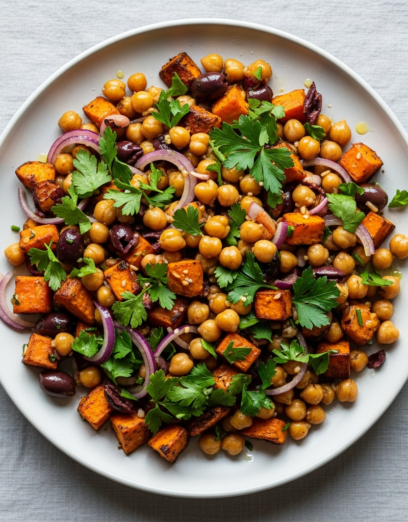 Mediterranean Sweet Potato and Chickpea Salad