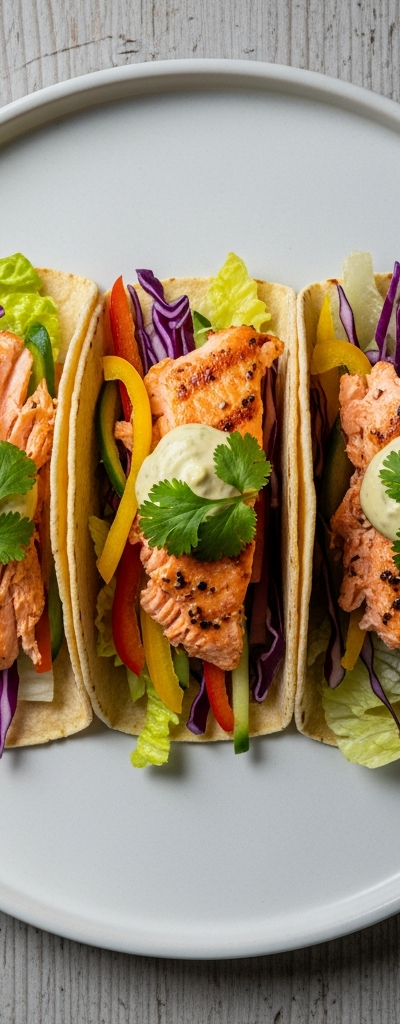Salmon and Veggie Tacos