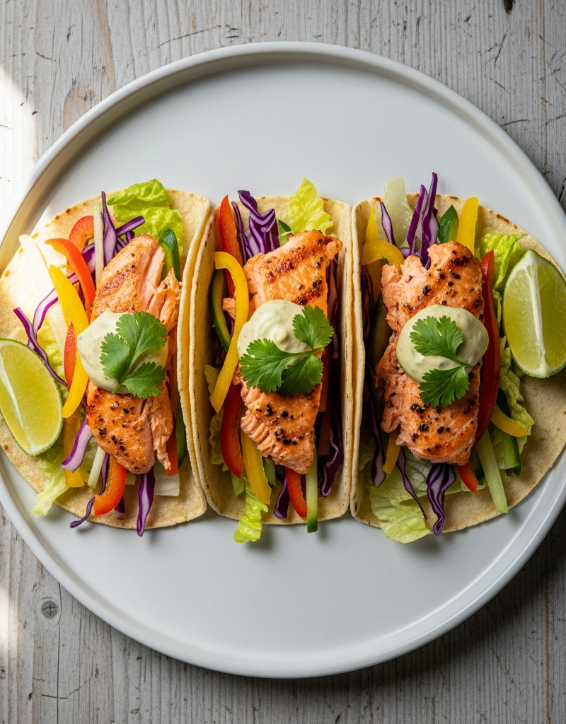 Salmon and Veggie Tacos