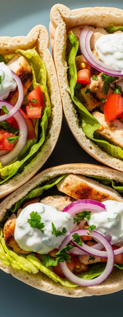 Mediterranean Chicken Pita Pockets