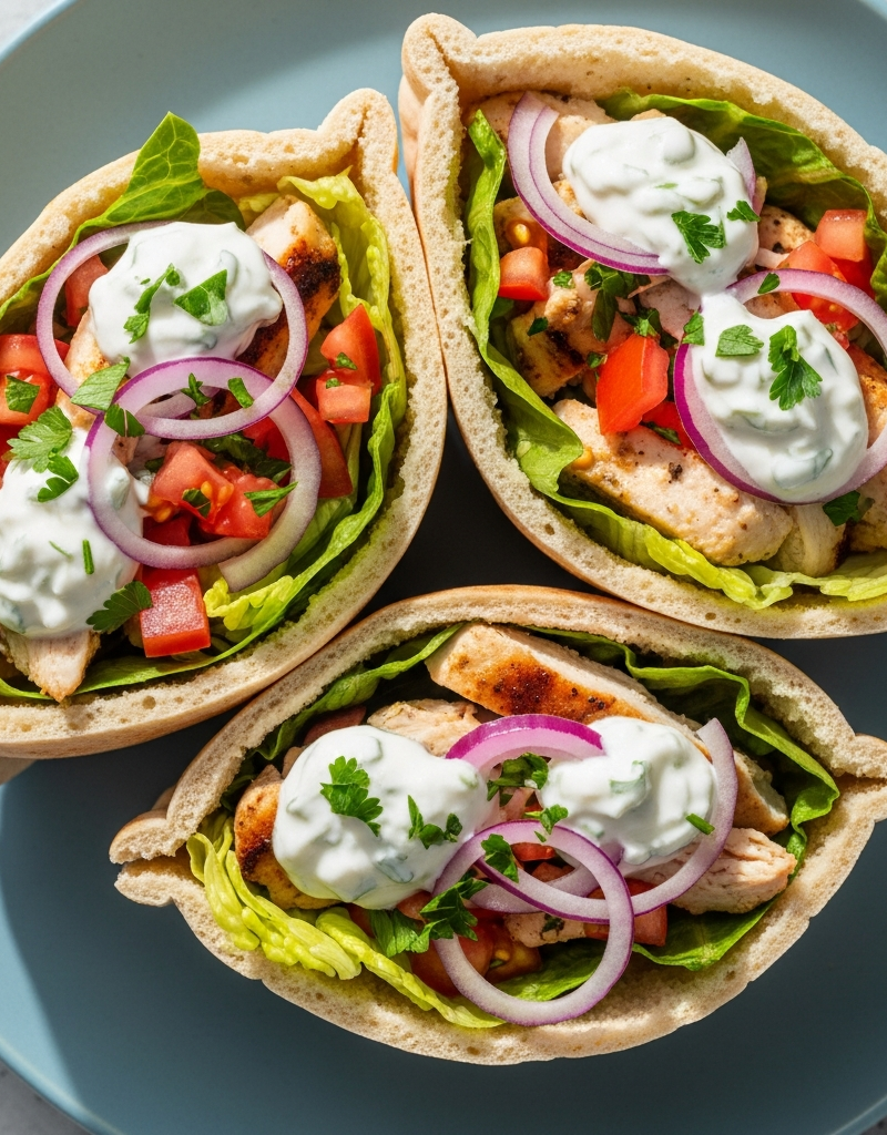 Mediterranean Chicken Pita Pockets