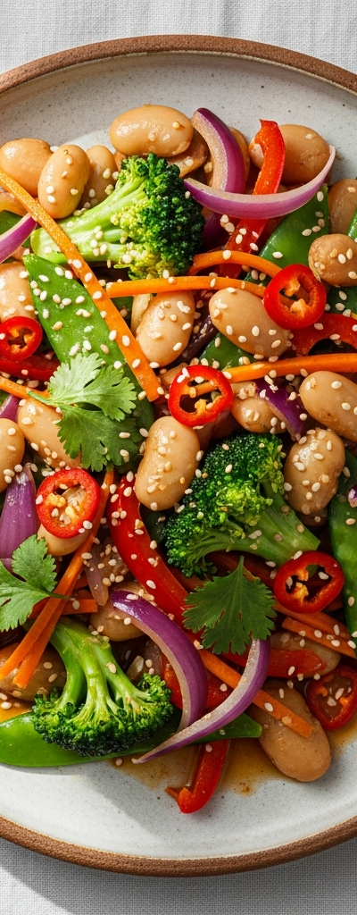 Spicy Butter Bean and Vegetable Stir-Fry