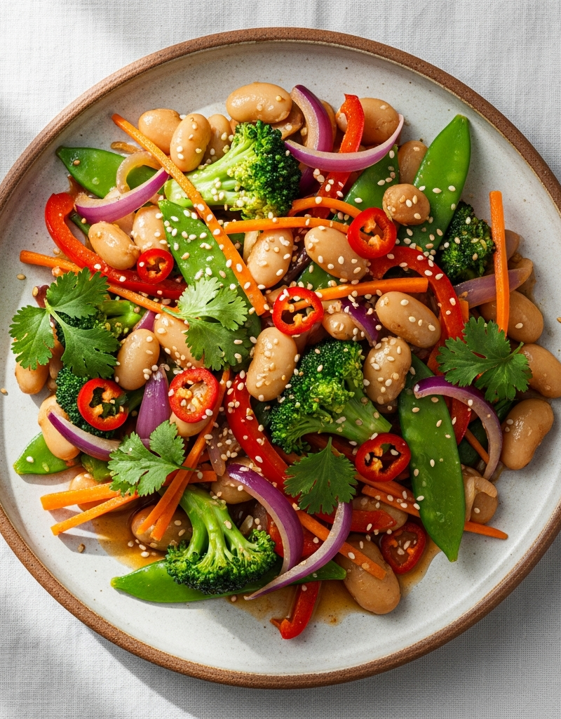 Spicy Butter Bean and Vegetable Stir-Fry