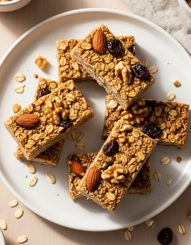 Homemade Oat and Nut Snack Bars